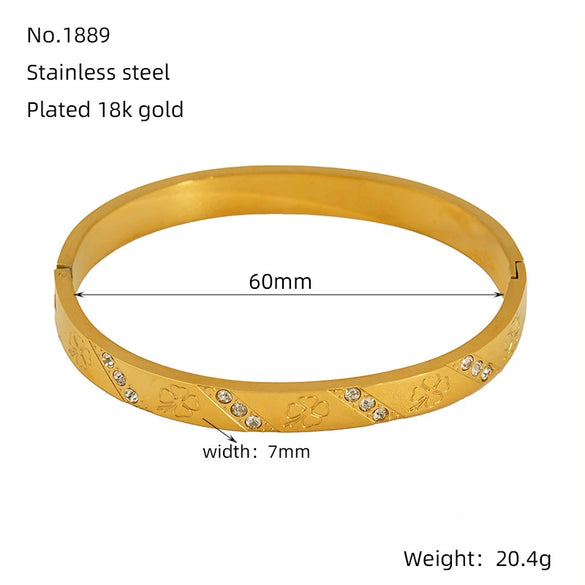 316L Stainless Steel Bracelet Geometric Design Electroplated Women's