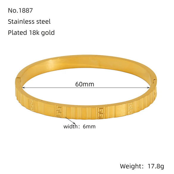 316L Stainless Steel Bracelet Geometric Design Electroplated Women's