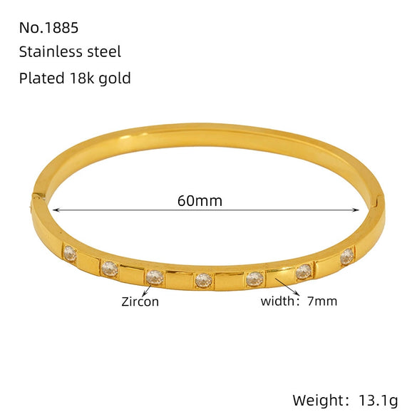 316L Stainless Steel Bracelet Geometric Design Electroplated Women's