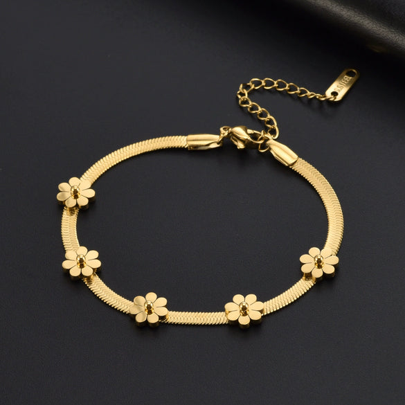 Titanium Steel Bracelet Geometric Pattern Polished For Women