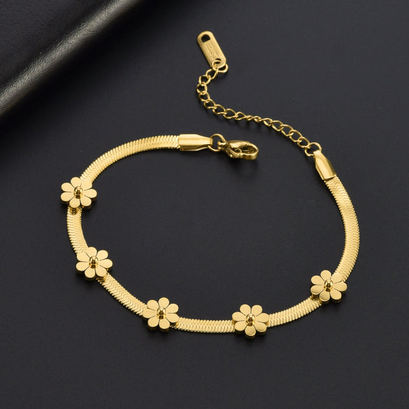 Titanium Steel Bracelet Geometric Pattern Polished For Women