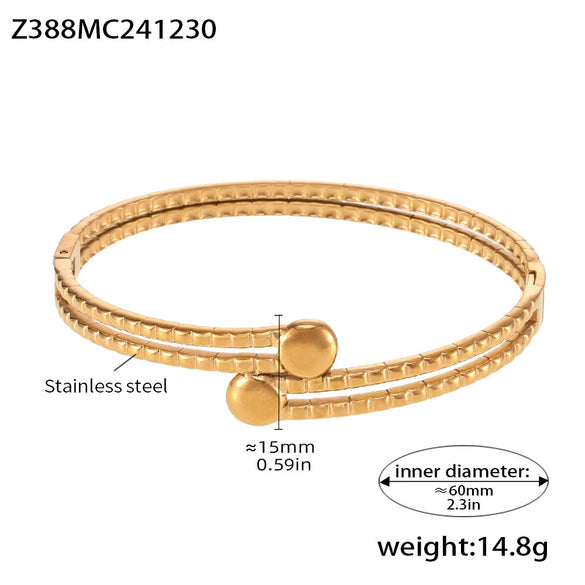 Titanium Steel Bracelet Light Luxury Geometric Style Pvd Plating 18K Real Gold Electroplating