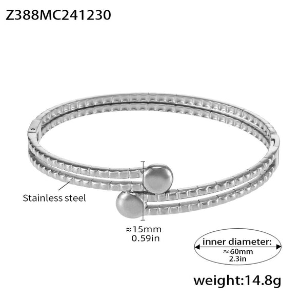 Titanium Steel Bracelet Light Luxury Geometric Style Pvd Plating 18K Real Gold Electroplating