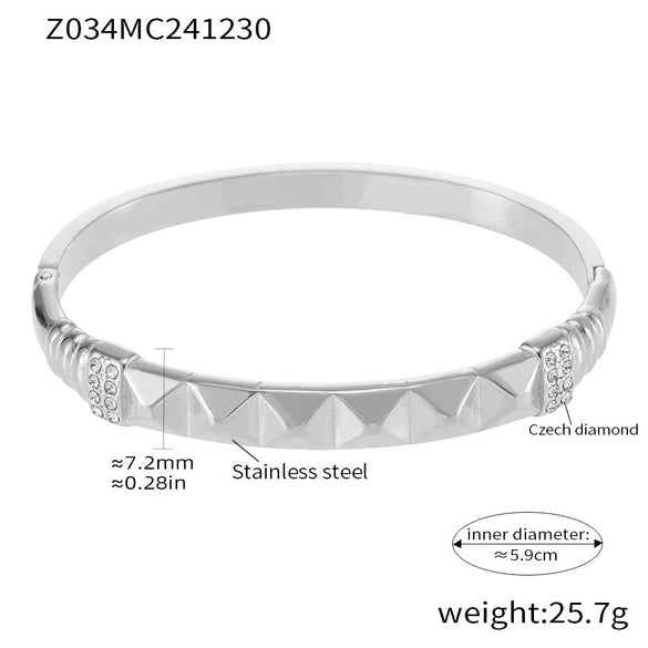 Titanium Steel Bracelet Light Luxury Geometric Style Pvd Plating 18K Real Gold Electroplating