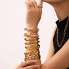 Titanium Steel Bracelet Light Luxury Geometric Style Pvd Plating 18K Real Gold Electroplating