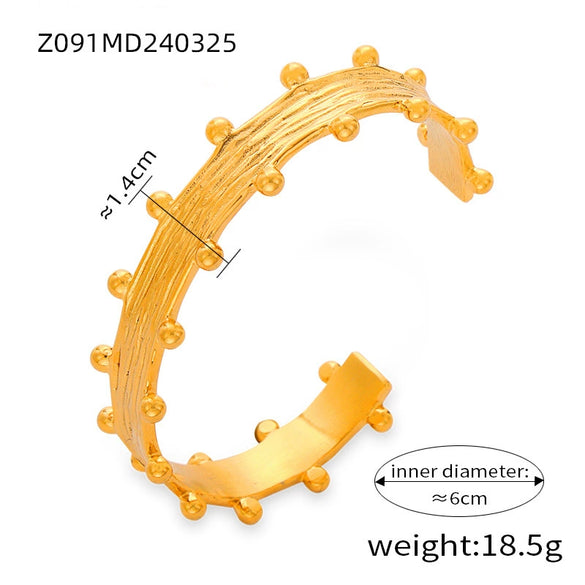 Titanium Steel Bracelet Light Luxury Highend Opening Niche Design Electroplated Hand Jewelry