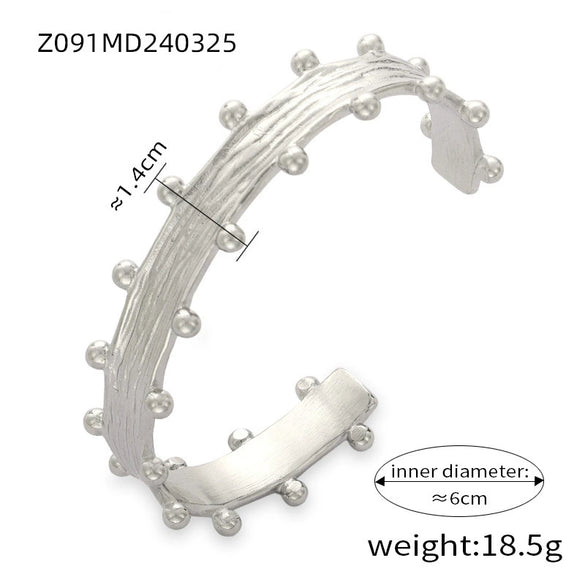 Titanium Steel Bracelet Light Luxury Highend Opening Niche Design Electroplated Hand Jewelry