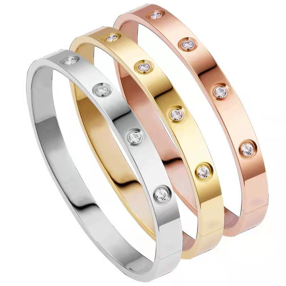 Titanium Steel Bracelet Light Luxury Style Vacuum Plated Real Gold