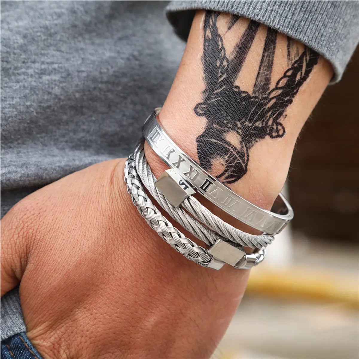 Hip-Hop Retro Geometric 201 Stainless Steel Unisex Bangle