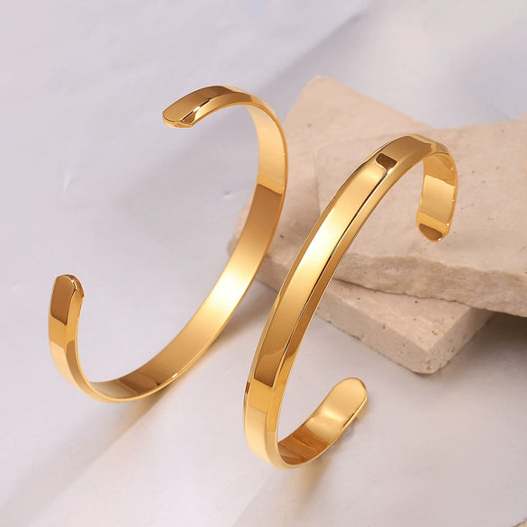 316L Stainless Steel Bracelet Simple Geometric Style 18K Electroplated