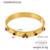 Titanium Steel Bracelet With Clover Zircon Czech Glass Flower Buckle And Gear Design 18K Gold Plated