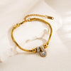 Titanium Steel Bracelet With Diamond Love Fivepointed Star Butterfly And Heart Geometric Patterns For Couples