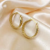 Titanium Steel Braided Circle Geometric Earrings For Women With Polishing Treatment