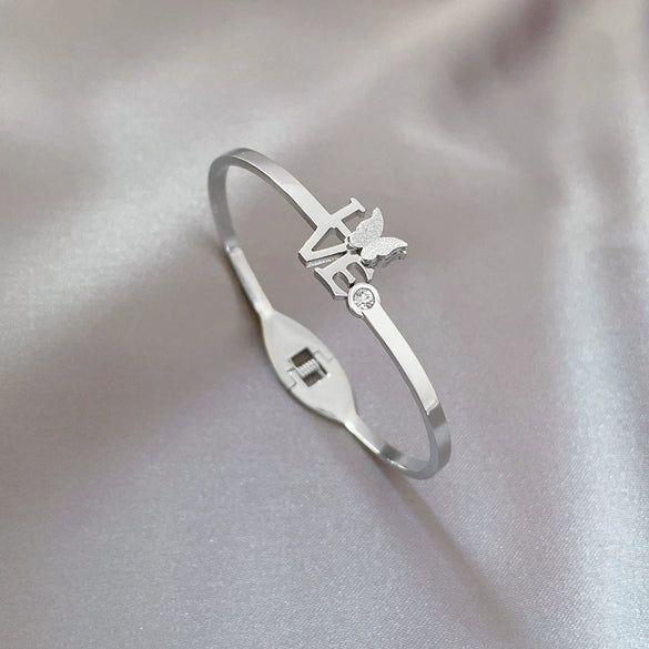 Titanium Steel Butterfly Bracelet Electroplated Retro Fashion