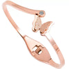 Titanium Steel Butterfly Bracelet 18K Rose Gold Plated Antiallergy Nonfading