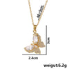 Titanium Steel Butterfly Clavicle Chain With Mixed Gemstone Inlay Styling With Animal And Zodiac Patterns Electroplated For Women