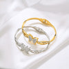 Titanium Steel Butterfly Diamond Bracelet For Women Luxury Vacuum Plated Jewelry