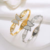 Titanium Steel Butterfly Diamond Bracelet For Women Luxury Vacuum Plated Jewelry