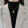 Titanium Steel Butterfly Grain Minimalistic Furnace Real Gold Electroplated Geometric Cartoon Unisex Necklace