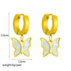 Titanium Steel Butterfly Pendant Women's Earrings With Electroplating And Animal Style