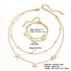Titanium Steel Butterfly Plants Flowers Pattern Double Layer Necklace And Bracelet Jewelry For Women