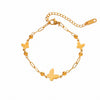 Titanium Steel Butterfly Tassel Clavicle Chain With Real Gold Plating Fashion Light Luxury Necklace For Women