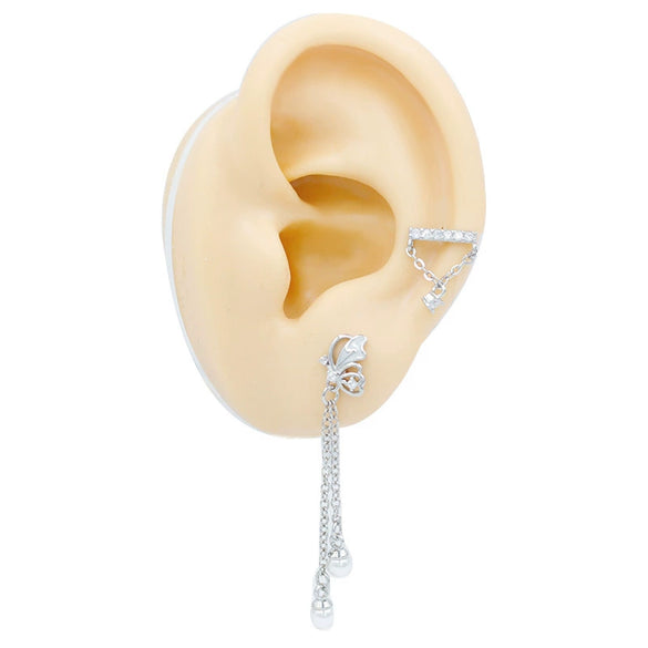 Titanium Steel Butterfly Tassel Earrings With Heart Shape Bow Tie Star Shape Electroplated Design