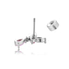 Titanium Steel Butterfly Water Drop Pendant Pierced Earrings With Micropaved Zircon For Women