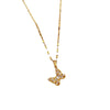 Titanium Steel Butterfly Zircon Women's Natural Geometric Design Necklace With Diamond Treatment