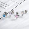 Titanium Steel Cartilage Piercing Jewelry With Angel Wings Design Set With Zircon For Women