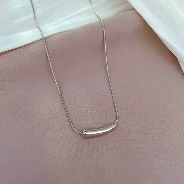 Titanium Steel Cartoon Eggplant Geometric Electroplated Necklace For Women