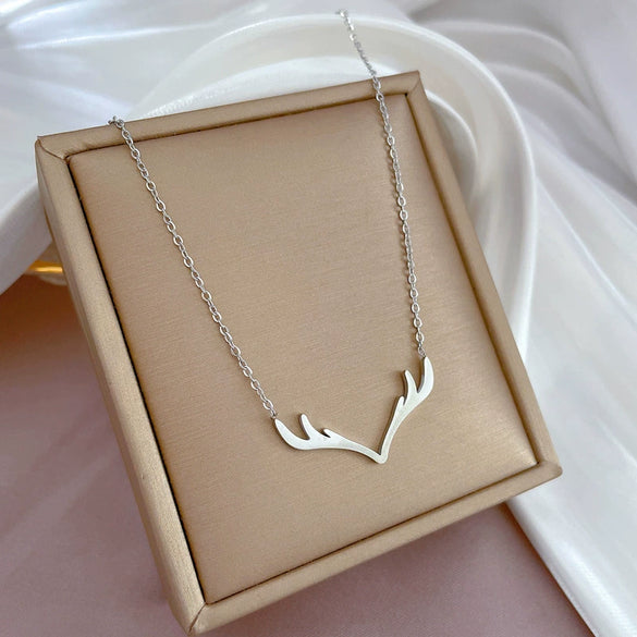 Titanium Steel Cartoon Geometric Electroplated Necklace For Female