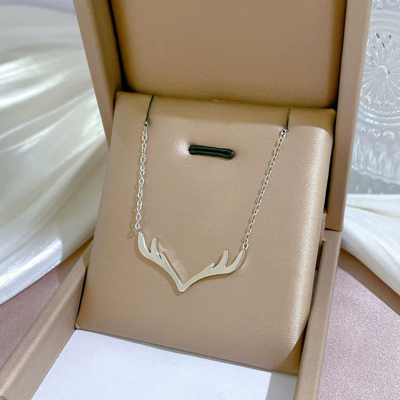 Titanium Steel Cartoon Geometric Electroplated Necklace For Female
