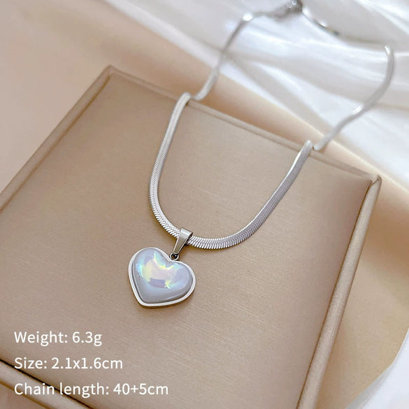 Titanium Steel Cartoon Geometric Electroplated Women's Mermaid Necklace