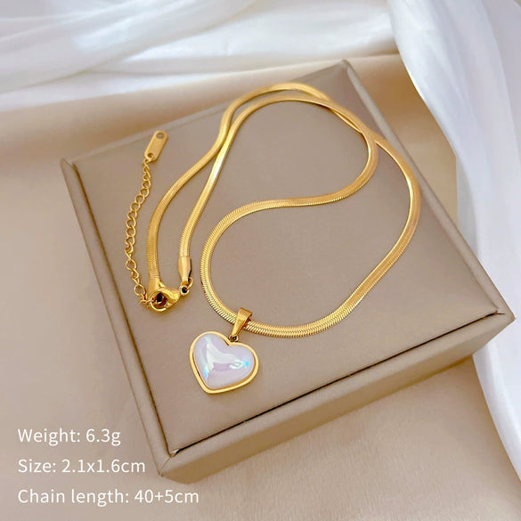 Titanium Steel Cartoon Geometric Electroplated Women's Mermaid Necklace