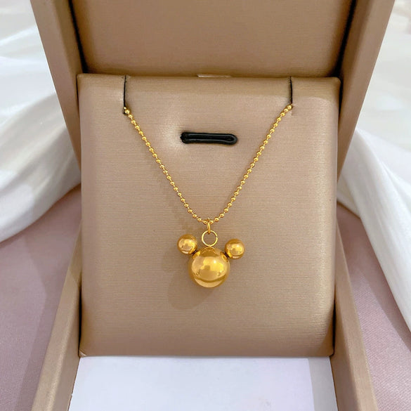 Titanium Steel Cartoon Geometric Electroplated Women's Necklace