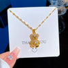 Titanium Steel Cartoon Geometric Microinlaid Real Gold Diamond Necklace For Women