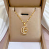 Titanium Steel Cartoon Geometric Moon Heart Smart Microinlaid Real Gold Diamond Necklace For Women