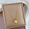 Titanium Steel Cartoon Plant Flowers Geometric Style Electroplated Cold Necklace For Women