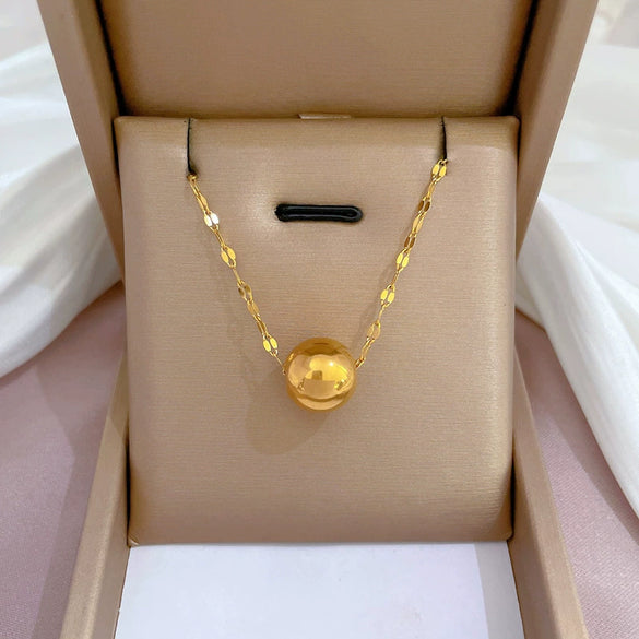 Titanium Steel Cartoon Plant Flowers Geometric Style Electroplated Cold Necklace For Women