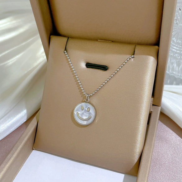 Titanium Steel Cartoon Plant Flowers Geometric Style Electroplated Cold Necklace For Women