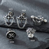 Titanium Steel Casting Crown Chain Polishing Unisex Fashionable Distinctive Earrings