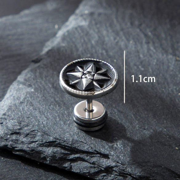 Titanium Steel Casting Crown Chain Polishing Unisex Fashionable Distinctive Earrings