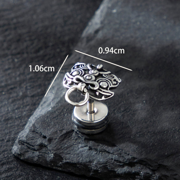 Titanium Steel Casting Crown Chain Polishing Unisex Fashionable Distinctive Earrings