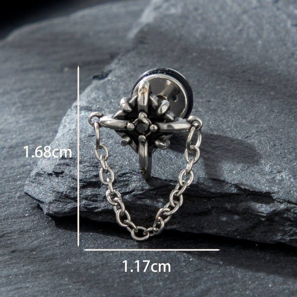 Titanium Steel Casting Crown Chain Polishing Unisex Fashionable Distinctive Earrings