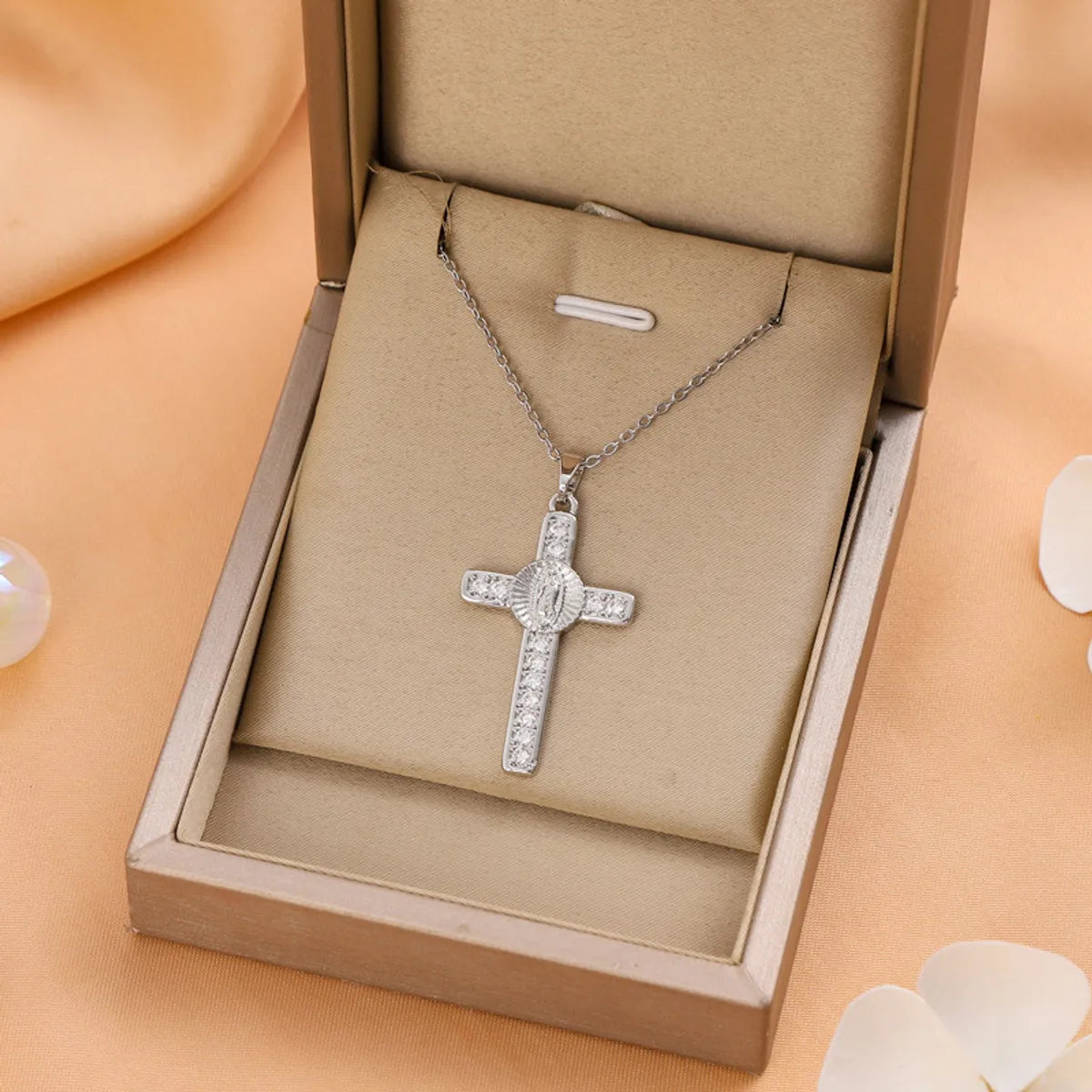 Titanium Steel Casual Simple Style Cross Plating Pendant Necklace