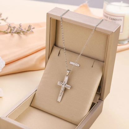 Titanium Steel Casual Simple Style Cross Plating Pendant Necklace