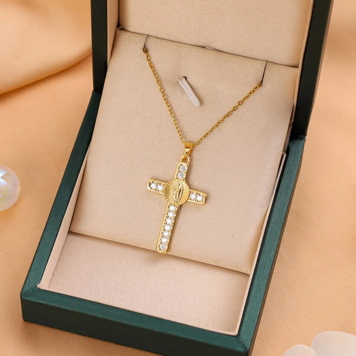 Titanium Steel Casual Simple Style Cross Plating Pendant Necklace