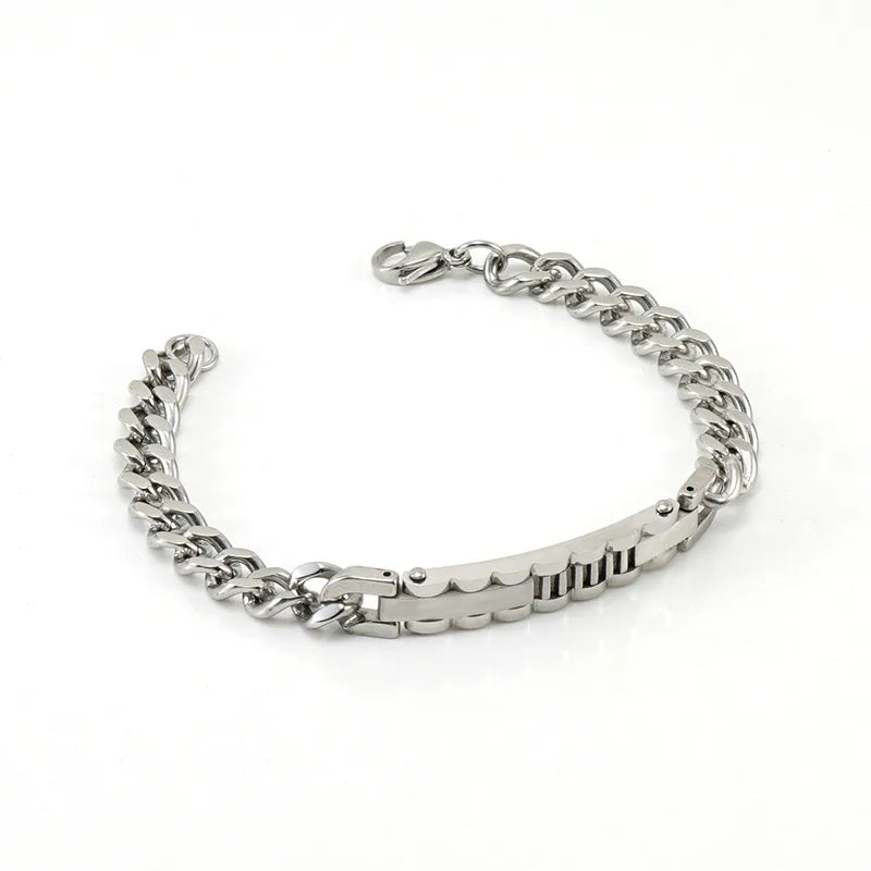 Titanium Steel Casual Simple Style Waves Plating Bracelets