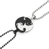 Titanium Steel Cat Couple Pendant Necklace With Ball Chain Polished Animal Zodiac Sweater Chain Jewelry For Women And Men